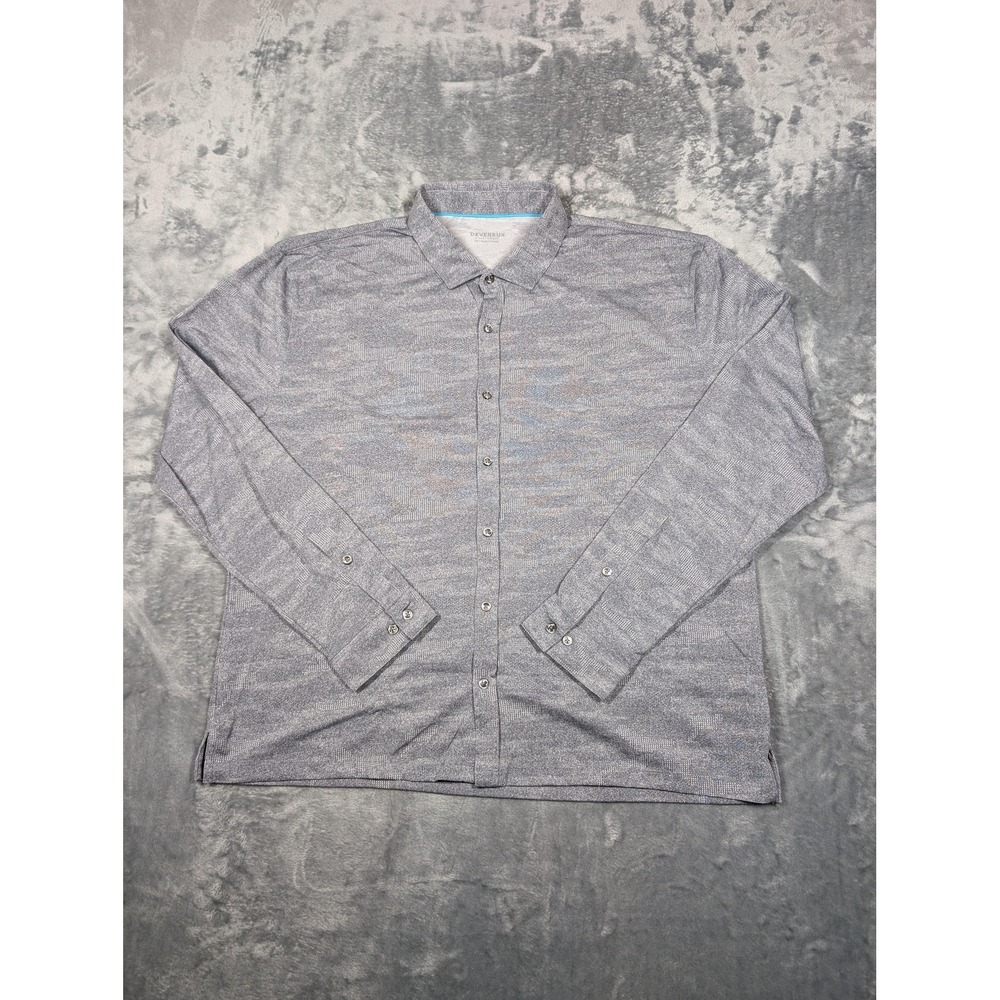 Devereux Proper Threads Shirt Mens 2XL Gray Long Sleeve Button Down Golf Casual